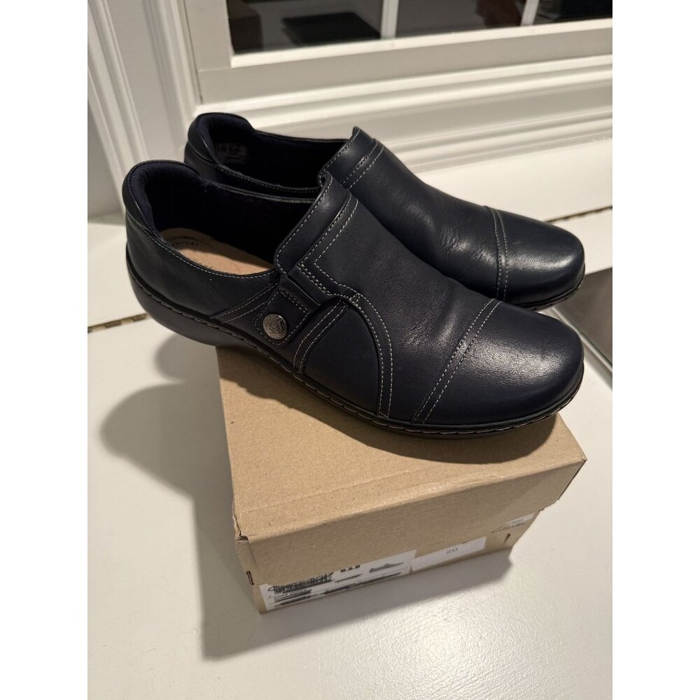 Clarks Cora Poppy Loafers Slip On Black Leather Size US 10 EU 41.5 $90 [jb] - Picture 10 of 16